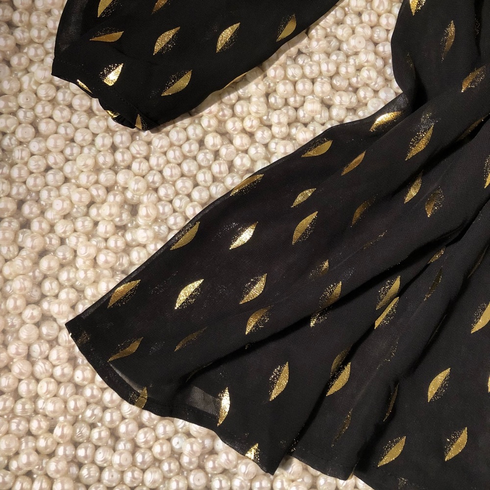 Maison Jules Black and Gold Blouse